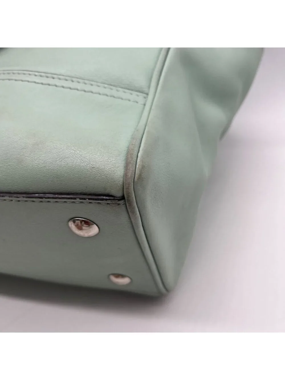 Coach Mint Legacy Candace Carryall Leather Satchel Bag 24201